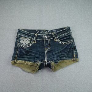 LA Idol USA Shorts Womens Medium Blue Y2K Bling Jean Denim